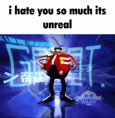 Cartoon Character Standing Before I Hate You Sign