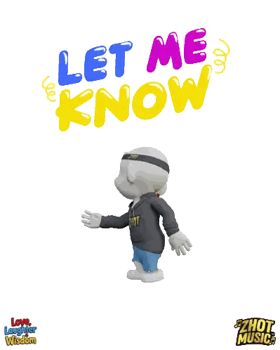 Cartoon Character Standing Before Let Me Know Sign