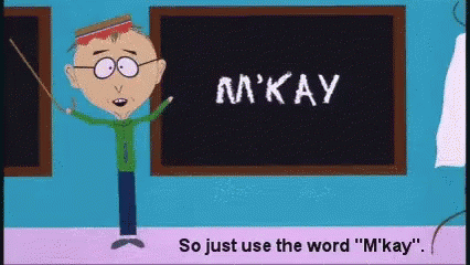 Cartoon Character Standing Before Mkay Blackboard GIF