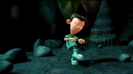 Cartoon Character Standing In Cave GIF