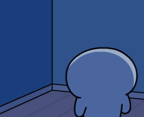 Cartoon Character Standing in Corner