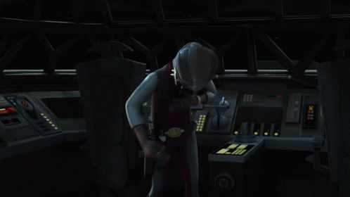 Cartoon Character Standing In Dark Room Saying Well Hello There GIF