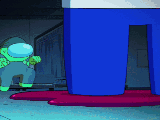 Cartoon Character Standing In Front Of Blue Container GIF