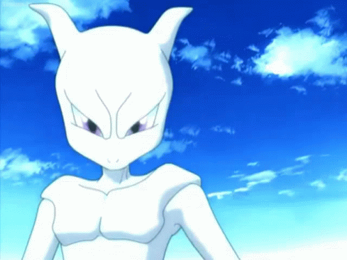 Cartoon Character Standing in Front of Blue Sky With Clouds