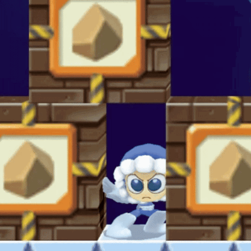 Cartoon Character Standing in Front of Brick Wall