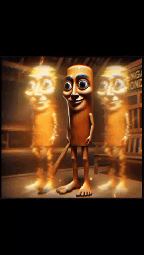 Cartoon Character Standing In Front Of Hong Kong Sign GIF