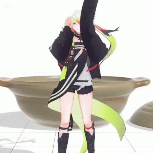 Cartoon Character Standing In Front of Large Bowl