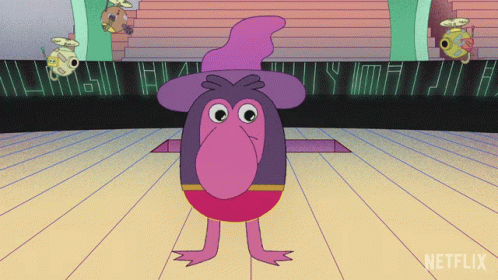 Cartoon Character Standing In Front Of Netflix Sign GIF