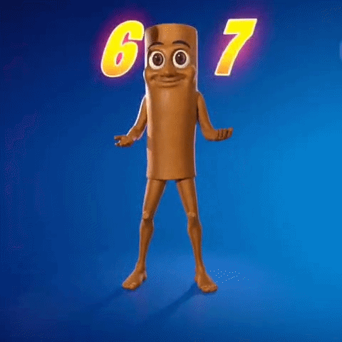 Cartoon Character Standing In Front Of Sign Saying 677 GIF