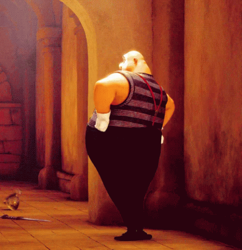 Cartoon Character Standing in Hallway