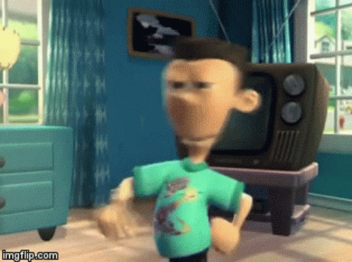 Cartoon Character Standing In Living Room GIF