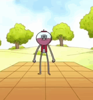 Cartoon Character Standing in Park