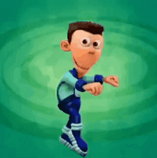 Cartoon Character Standing On Green GIF