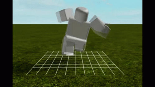 Cartoon Character Standing on Grid in Grass