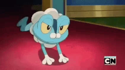 Cartoon Character Standing On Hind Legs On Pink Carpet GIF