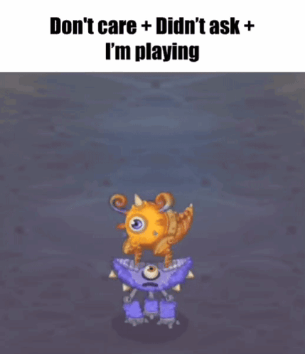 Cartoon Character Standing on Purple Robot