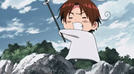 Cartoon Character Standing On Rock Holding Sword GIF