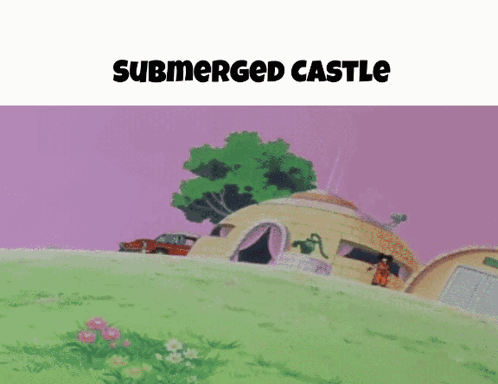 Cartoon Character Submerged Castle