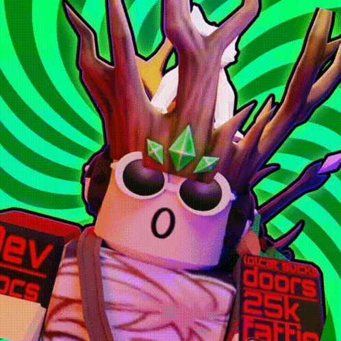 Cartoon Character Sunglasses Crown Antlers Number 0