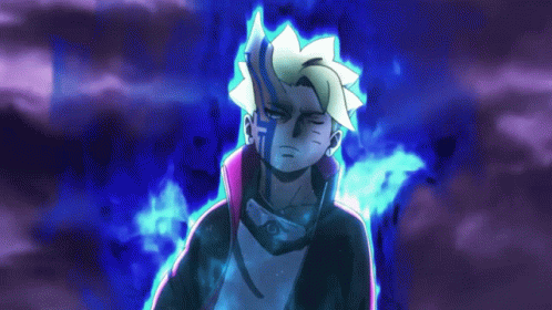 Cartoon Character Surrounded by Blue Flame