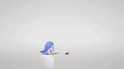 Cartoon Character Surrounded by Blueberries with Leaf on Head