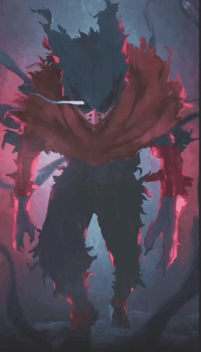 Cartoon Character Surrounded by Flames With Number 6 on Head