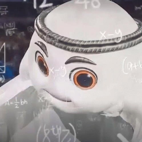 Cartoon Character Surrounded By Math Equations X-Y GIF