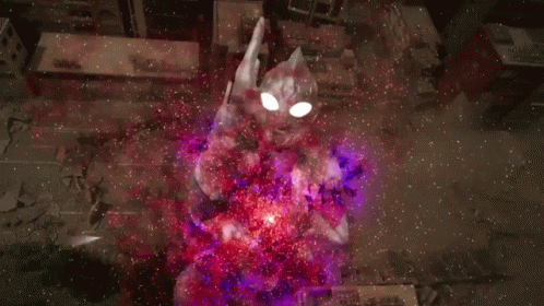 Cartoon Character Surrounded By Purple And Red Explosion GIF