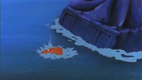 Cartoon Character Swimming And Spraying Water GIF