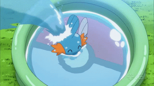 Cartoon Character Swimming in Pool