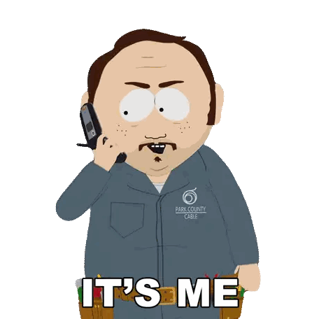 Cartoon Character Talking on Cell Phone