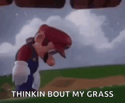 Cartoon Character Thinkin Bout My Grass GIF