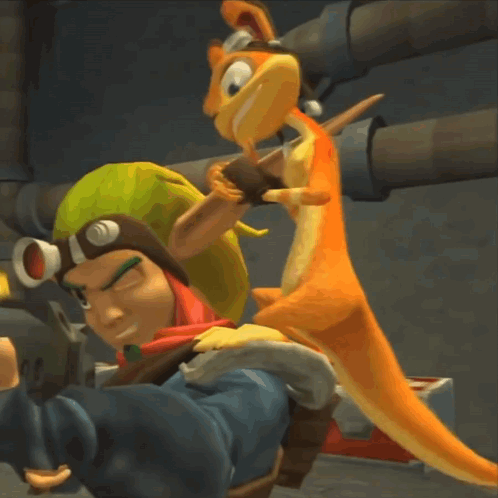 Cartoon Character Thumbs Up Next To Lizard GIF