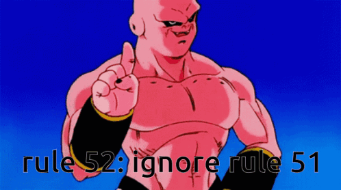 Cartoon Character Thumbs Up Rule 52 Ignore Rule 51