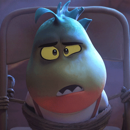 Cartoon Character Tied to Chair Says What