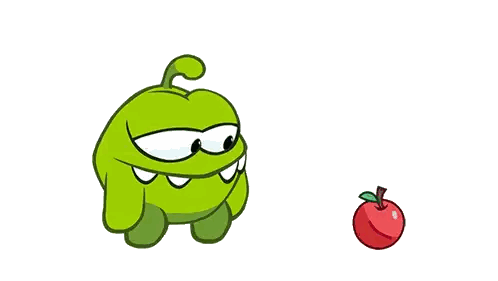 Cartoon Character Tongue Out with Apple