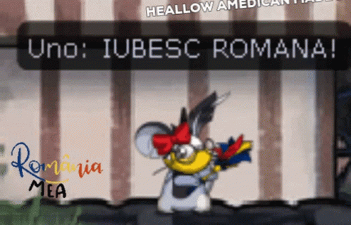 Cartoon Character Uno Iubesc Romana