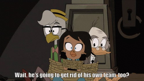 Cartoon Character Wait He'll Get Rid of His Team