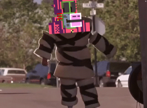 Cartoon Character Walking Down Elizabeth St GIF