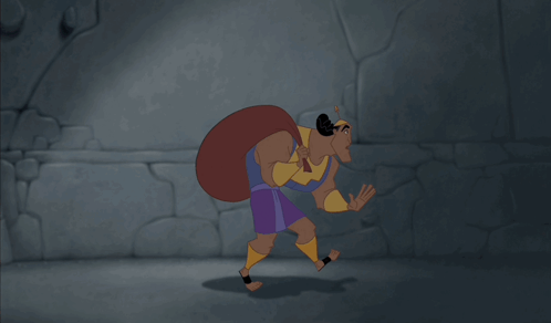 Cartoon Character Walking with Bag
