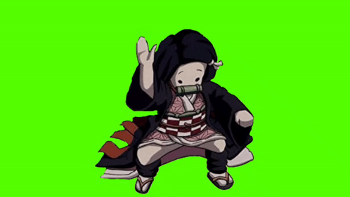 Cartoon Character Waving in Front of Green Screen