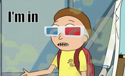 Cartoon Character Wearing 3D Glasses GIF