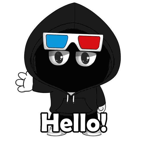 Cartoon Character Wearing 3D Glasses and Hoodie