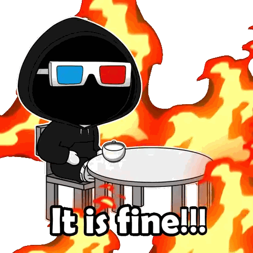 Cartoon Character Wearing 3D Glasses It Is Fine