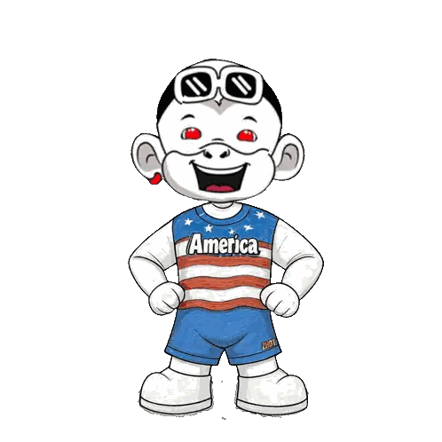 Cartoon Character Wearing America Jersey