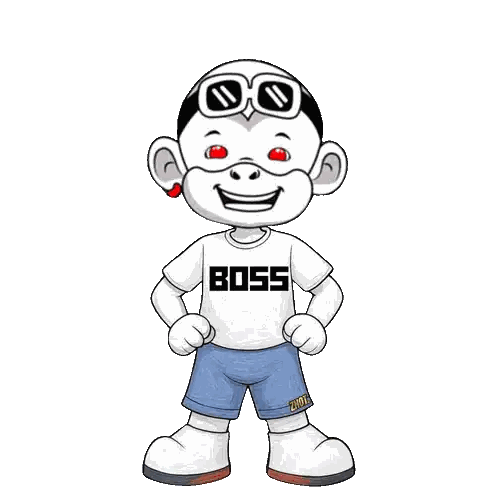 Cartoon Character Wearing Boss Shirt