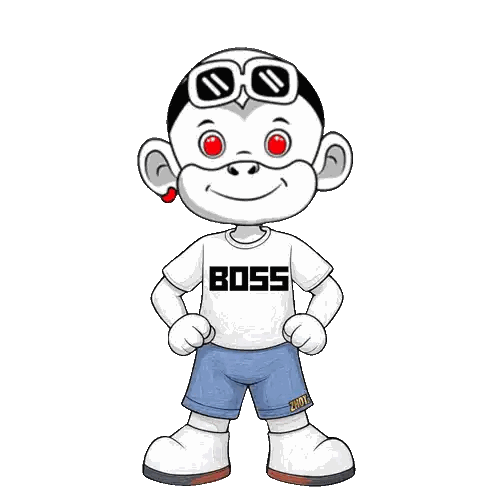 Cartoon Character Wearing Boss Shirt