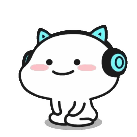 Cartoon Character Wearing Cat Ear Headphones