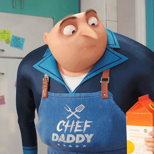 Cartoon Character Wearing Chef Apron GIF