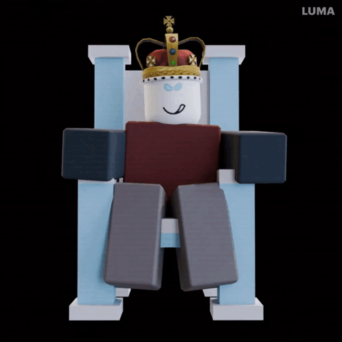 Cartoon Character Wearing Crown Sitting